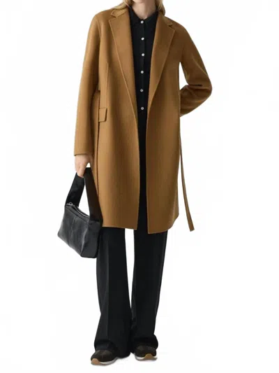 Theory Double Face Coat In Camel In Brown