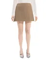 Theory New Divide Wool-cashmere High-waist Mini Skirt In Palomino