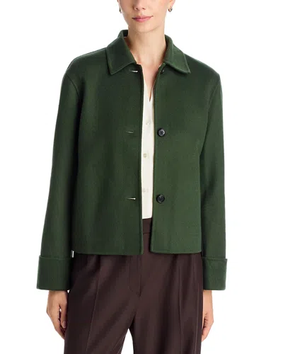 Theory Double Face Wool Blend Boxy Cuff Jacket In Green