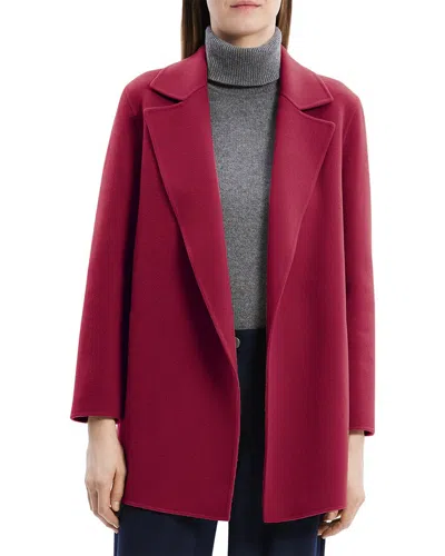 Theory New Divide Double-face Wool Blazer In Deep Rose
