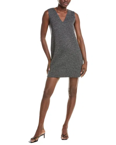 Theory Double Faced Wool Mini Dress In Gray