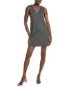 Theory Double Faced Wool Mini Dress In Gray