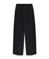 Theory Double-pleat Linen Trousers In Black