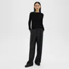 Theory Double Pleat Pant, 29'' In Sleek Flannel In Gray