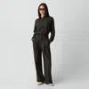Theory Double Pleat Pant, 29'' In Sleek Flannel In Gray