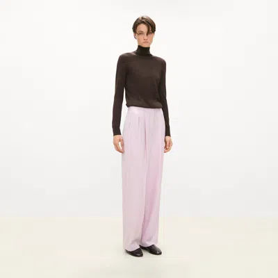 Theory Double Pleat Pant, 33'' In Sleek Flannel In Rose Mauve Melange