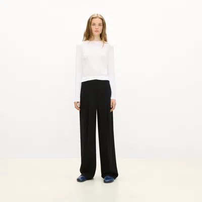 Theory Double Pleat Pant In Admiral Crepe In Black