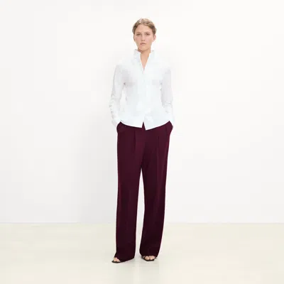 Theory Double Pleat Pant In Admiral Crepe In Brown