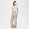 Theory Double Pleat Pant In Good Wool In Sand Melange