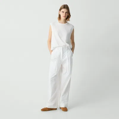 Theory Double Pleat Pant In Linear Cotton
