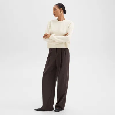 THEORY DOUBLE PLEAT PANT IN SLEEK FLANNEL