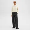 Theory Double Pleat Pant In Sleek Flannel In New Charcoal Melange