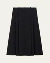 Theory Double-pleat Trouser Maxi Skirt In Black