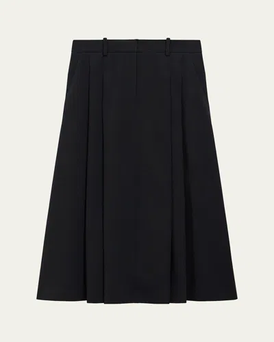 Theory Double-pleat Trouser Maxi Skirt In Black