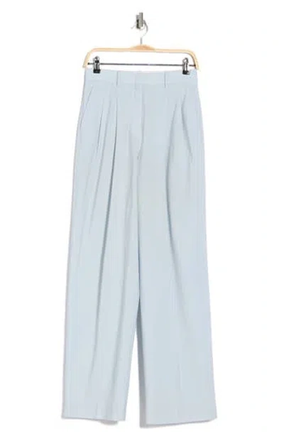 Theory Double Pleat Wool Blend Trousers In Blue