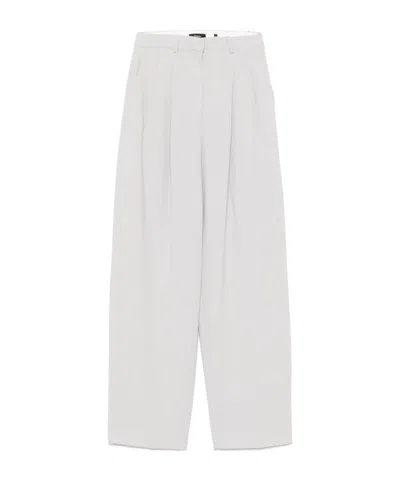Theory Double-pleated Casual Pants In White