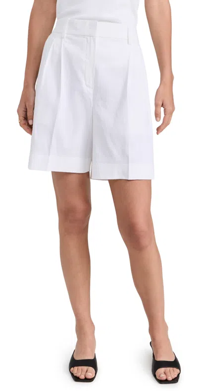Theory Double Pleated Shorts White