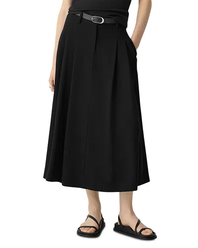 Theory Double Pleated Trouser Skirt In Black