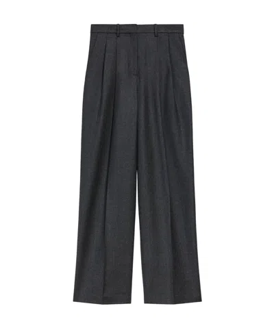 Theory Double-pleated Trousers In Black
