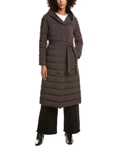 Theory Double Puffer Coat In Brown