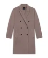 Theory Double-breasted Coat In Double-face Wool-cashmere In Gray