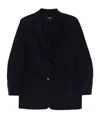 Theory Navy Blue Wool Cashmere Blazer In Black