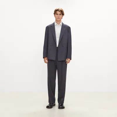 Theory Double-breasted Two-button Blazer In Studio Wool In Blue