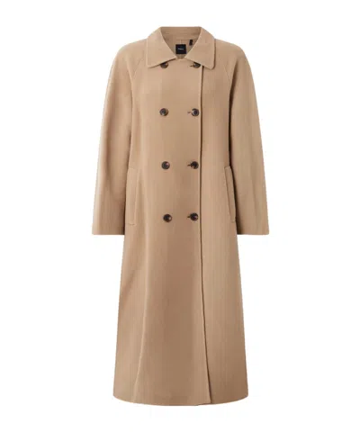 Theory Double-breasted Wool And Cashmere-blend Coat In Brown