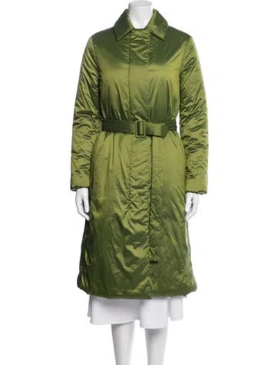 Pre-owned Theory Down Coat In Green