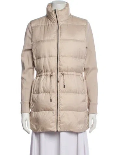 Pre-owned Theory Down Coat In Neutral