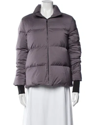 Pre-owned Theory Down Coat In Purple