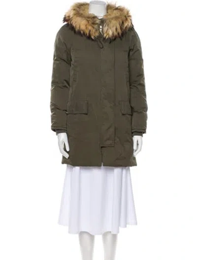 Pre-owned Theory Down Jacket In Green