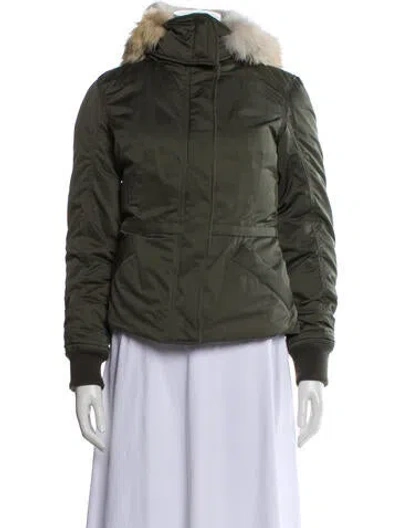 Pre-owned Theory Down Jacket In Green