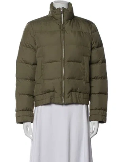 Pre-owned Theory Down Jacket In Green