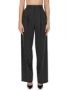 Theory Double Pleat Pant In Sleek Flannel In Grey