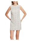 Theory Linear Check Easy Flare Mini Dress In White