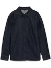 Theory Drape Denim Shirt In Blue