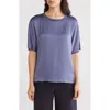 Theory Drape Satin Top In Aged Sapphire