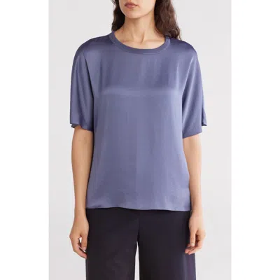 Theory Drape Satin Top In Aged Sapphire