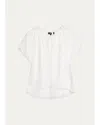 Theory Draped Front-tie Blouse In White