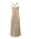 Theory Draped Maxi Dress In Ivory Triacetate In White