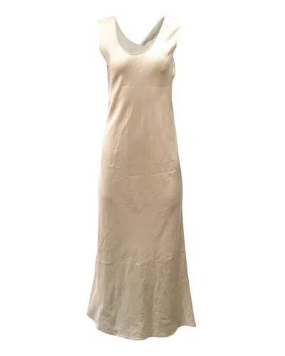 Theory Draped Maxi Dress In Ivory Triacetate In White