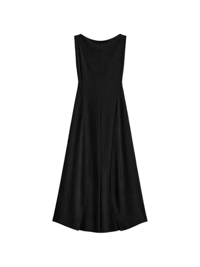 Theory Draped Midi Dress In Black