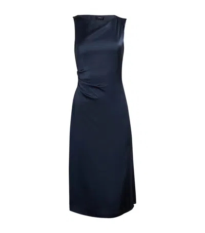 Theory Draped Midi Dress In Blue