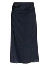 Theory Draped Midi Skirt In Blue