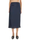 Theory Draped Midi Skirt In Blue