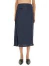 Theory Draped Midi Skirt In Blue