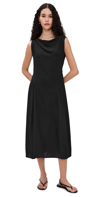 Theory Draped Parachute Dress Black