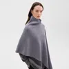 Theory Draped Poncho In Felted Wool-cashmere In Ash Melange