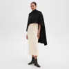 Theory Draped Poncho In Felted Wool-cashmere In Black